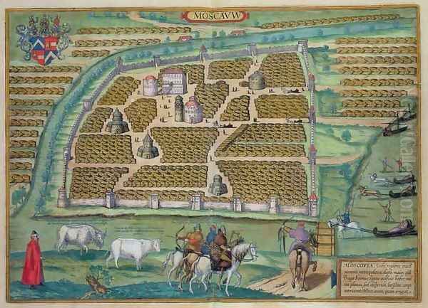 Map of Moscow from Civitates Orbis Terrarum - view 1