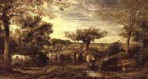 Changing pastures Hampstead Heath by John Linnell