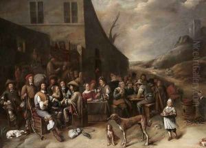 Outside a Tavern by Gillis van Tilborgh