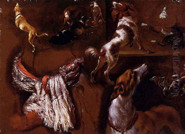 Studies Of Spaniels And Whippets, And A Study Of A White Headdress - view 1