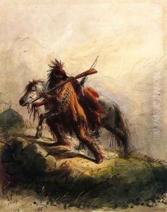 After the Battle - The Scalp Lock by Alfred Jacob Miller