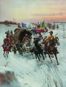 Russische
 Winterlandschaft by Adolf Baumgartner