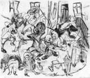 Spielende Kinder, Breitformat (hofmaier 136) by Max Beckmann