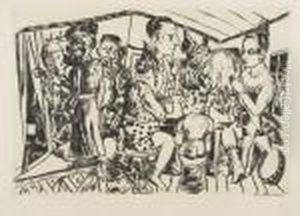Hinten Den Kulissen by Max Beckmann