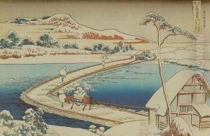 View of the Old Boat-Bridge at Sano in Kozuke Province (Kozuke Sano funabashi no kozu)
