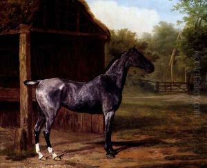lord Rivers' Roan mare In A Landscape by Jacques Laurent Agasse