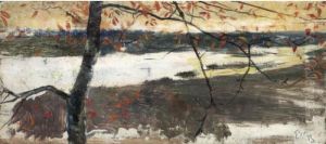 Paysage Fluvial Automnal Autumn Landscape With A River Paysage Fluvial Automnal Autumn Landscape With A River