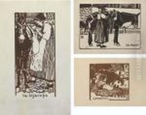 Drei Holzschnitte: 'bergeres'/'le Mulet'/'la Bisacche' by Ernest Bieler