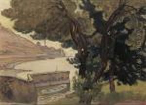 St. Saphorin (vu Du Port De Glerolles) by Ernest Bieler