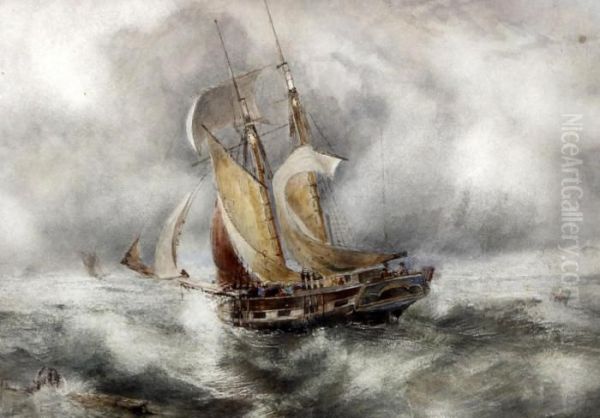 Sailing Boat In Rough Seas - view 1