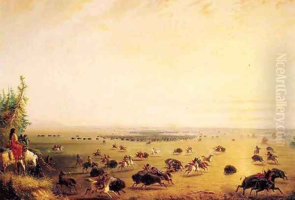 Surround of Buffalo by Indians - view 1