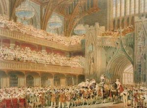 The Champion of England entering Westminster Hall by Charles Wild