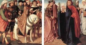Pilate's Dispute with the High Priest and The Holy Women and St John at Golgotha 1480-85