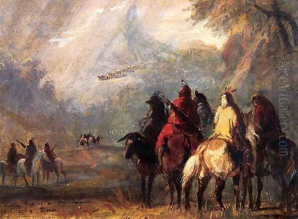 Caravan Passing a Mountain Gorge in a Storm - view 1