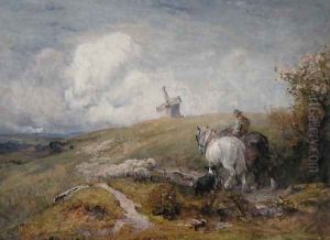 Driving Sheep on the South Downs by Robert Thorne-Waite