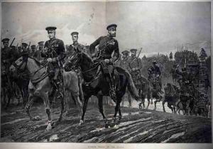 Russian Troops on the March, from The Illustrated London News, 5th March 1887 by Richard Caton Woodville