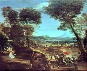 Landscape with St George and the Dragon by Domenico Zampieri (Domenichino)