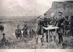 The Afghan Boundary Commission: The Russian and British Commissioners at Zulfikar, Fixing the Site of the First Boundary Post, 12th November, engraved by R. Taylor, from The Illustrated London News, 1st September 1886 by Richard Caton Woodville