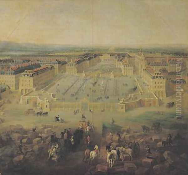The Chateau de Versailles and the Place dArmes 1722 - view 1