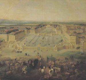 The Chateau de Versailles and the Place dArmes 1722 by Pierre-Denis Martin