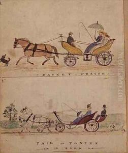 Basket Chaise and Pair of Ponies Basket Chaise and Pair of Ponies