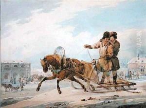 Russian sleigh by Samuel Colman