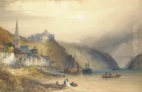 Rheinfels And Village Of St Goar, Switzerland - view 1