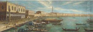 Vessels In Front Of The Doges Palace, Venice by (Giovanni Antonio Canal) Canaletto