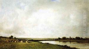 Landscape with Sheep by Leon Victor Dupre
