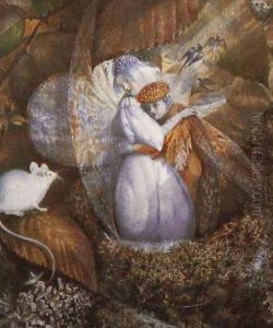 Fairy Lovers in a Bird's Nest watching a White Mouse by John Anster Fitzgerald