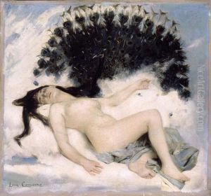 An Odalisque With A Peacock by Leon Francois Comerre