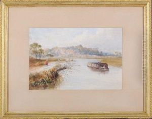 A Hay-barge On The Arun With Arundel Castle, West Sussex, In The Distance by John Constable