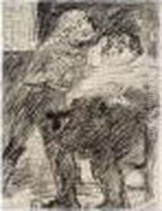 Luther Und Sein Barbier (luther And His Barber) by Lovis (Franz Heinrich Louis) Corinth