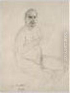 Selbstbildnis Als Sitzender Akt (self-portrait As A Seated Nude) by Lovis (Franz Heinrich Louis) Corinth