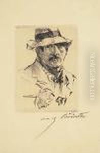 Selbstbildnis<</b> by Lovis (Franz Heinrich Louis) Corinth