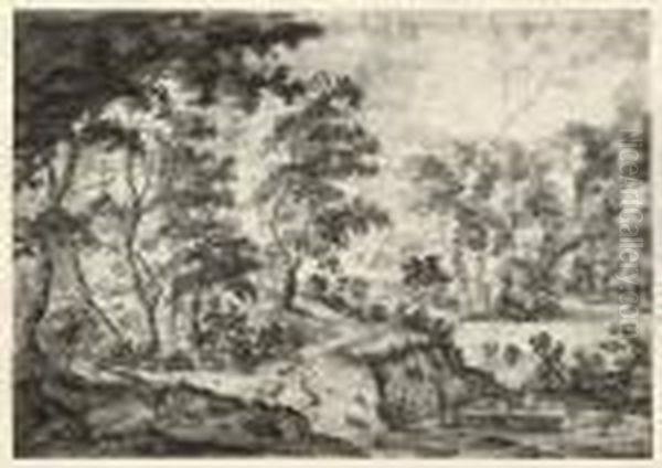 Weite Baumlandschaft Mit Kleinem Dorf - view 1