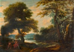 Bewaldete Flusslandschaft Mit Merkur Und Argus. by Jacques D Arthois