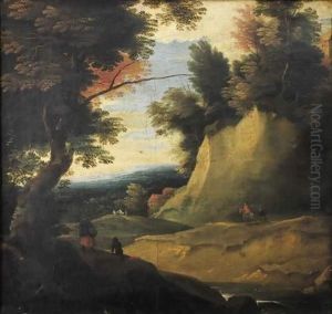 Paysage Au Cavalier Et Aux Promeneurs