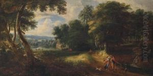 An Extensive Wooded Landscape With Venus And Adonis