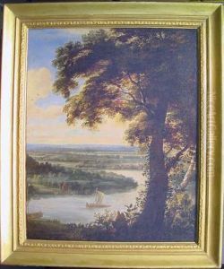 Panoramic River Landscape by Jacques D Arthois