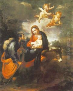 Flight into Egypt 1655-60 by Bartolome Esteban Murillo