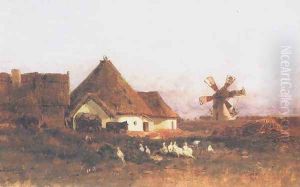 Landscape with Windmill Detail of Szentivan c. 1880