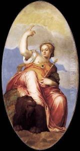 Venice Seated upon the Globe and upon a Lion 1553-64 by Gian Battista Zelotti