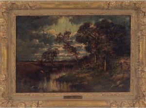 River At Sunset by Jules Dupre