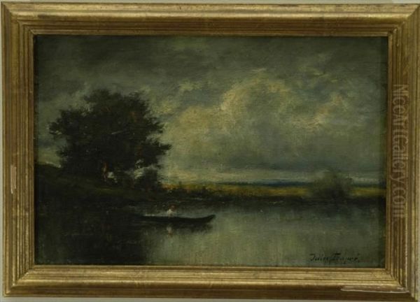 Dupre: Landscape With Figure In Boat - view 1