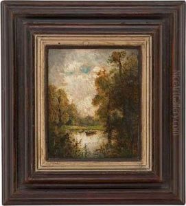 L'etang Dans Un Paysage by Jules Dupre
