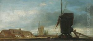 Lesmoulins A Vent by Jules Dupre