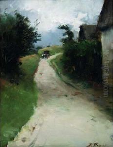 La Caleche Sur Le Chemin De Cayeux Sur Mer by Jules Dupre