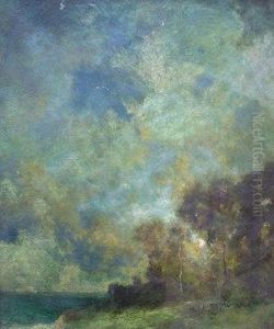 Dupre, French -- Woodland Scene At Dusk by Jules Dupre