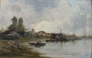 A River Landscape by Jules Dupre